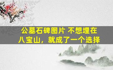 公墓石碑图片 不想埋在八宝山，就成了一个选择